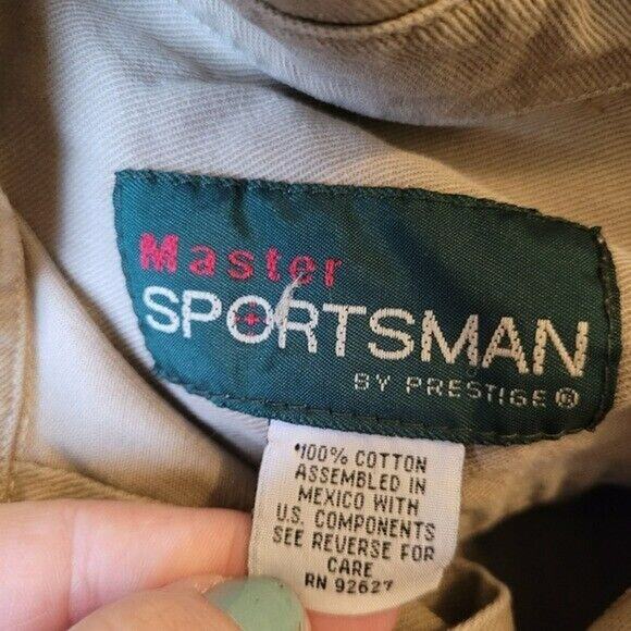 Vtg Camo Button Up Shirt Mens XL Hunting Shacket Beige Workwear Fishing Gorpcore - Picture 11 of 12